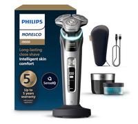 Philips Norelco Shaver i9000 Prestige, afeitadora eléctrica húmeda y seca, Dark Slate Nova, tecnología SenseIQ, sistema de triple elevación y corte, cuchillas giratorias de 360 grados, soporte de