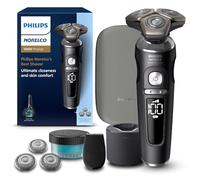 Philips Norelco Shaver Series 9000 Prestige, afeitadora eléctrica en seco y húmedo, sistema de afeitado Lift & Cut, tecnología SenseIQ, recortadora de precisión, cápsula de limpieza, bolsa premium,