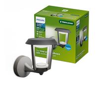 PHILIPS Nuvy Aplique LED Exterior 4W 840lm 2700K Ultraeficiente, Gris | Luz Blanca Cálida, Resistente al Sol, Agua e Intemperie, Anticorrosión, Carcasa de Aluminio, Ideal para Jardines y Patios