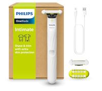 Philips OneBlade Intimate, diseñada para el cuidado púbico, Recorta y afeita con protección extra para la piel, modelo QP1924/30