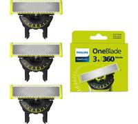 Philips OneBlade Original 360 3x Cuchillas | Compatibles con todos los Mangos OneBlade y OneBlade Pro | 3 Unidades Recambios Repuesto Reemplazo (QP430/50)