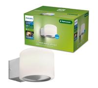 PHILIPS Otis Aplique de Pared Exterior LED Ultra Eficiente, Luz Blanca Cálida, 2700K, 800lm, Resistente a la Intemperie, IP44, Inox