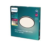 Philips - Plafón Lámpara LED de techo Ozziet (Negro) 22W 2700K Luz Blanca cálida regulable con 3 ajustes de ambiente