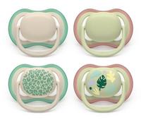 Philips Avent chupetes ultra air: diseño anatómico, para bebés de 6 a 18 meses, tetina simétrica de silicona suave, sin BPA, 2 estuches esterilizadores, paquete de 4, SCF087/26
