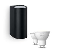 Philips Pack: Aplique Philips Nightingale (negro) + bombilla Hue GU10 luz blanca cálida