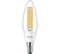 Philips Paquete de 2 bombillas LED ultra eficientes con clasificación energética de etiqueta A [rosca Edison E14 blanca de 3000 K] 40 W A60 esmerilada para iluminación del hogar, transparente