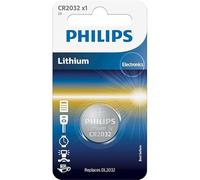 Philips Paquete de 5 Pilas de botón de Litio Modelo CR2032, 3V. Ideal para Dispositivos Que requieren energía confiable y Duradera, como mandos a Distancia y balanzas electrónicas.