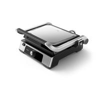 Philips Parrilla de contacto - Temperatura ajustable. Gran superficie de parrilla y rendimiento de alta potencia. Platos antiadherentes extraíbles y bandeja de grasa. (HD6301/90)