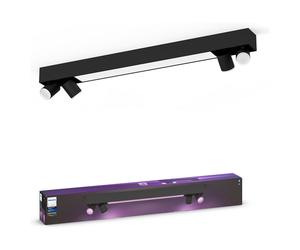 Philips Philips Hue White & Color Amb. BT Centris Spot 4 focos GU10, Negro, Metal, 4200 lm, Bluetooth/Zigbee, IP20, Interruptor regulable incluido