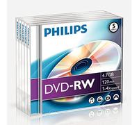 Philips phov-rw4754jc caja de medios dvd-rw en blanco 5 piezas, el emb