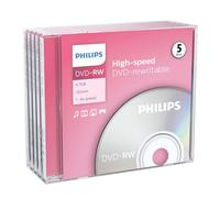 Philips PHOV-RW4754JC Caja de medios DVD-RW en blanco 5 piezas, el embalaje puede variar