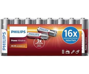 Philips Pilas AA Value Pack - 16 Piezas - Pilas Alcalinas - LR6 - Vida Útil de hasta 10 Años - Apto para Varios Dispositivos - Sin Cadmio ni Mercurio Añadidos