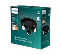 Philips - Placa STAR/espiral negro 3x4.5W SELV Dim
