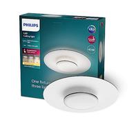 Philips Plafón LED de Techo Garnet, 40W, 4200 Lúmens, Luz Blanca Cálida, 2700k con Tecnología SceneSwitch, Negro