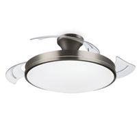 Philips Ventilador de Techo Atlas con luz LED 28W, motor DC (35W), aspas retráctiles, color Níquel, 3 temperaturas de luz, Mando Incluido, Modo Invierno/Verano, (versión 2024)