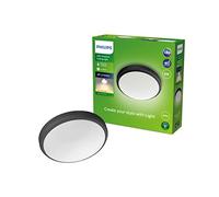 Philips - Plafón Philips Doris, lámpara de techo LED de exterior, color negro, luz blanca cálida, 6W