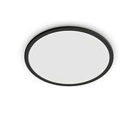 Philips - Plafón Philips Superslim, lámpara LED de techo funcional, color negro, luz blanca cálida regulable, 27K - 18W