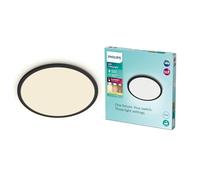 Philips - Plafón Philips Superslim, lámpara LED de techo funcional, color negro, luz blanca cálida regulable, 27K - 18W