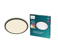 Philips - Plafón Philips Superslim, lámpara LED de techo funcional, color negro, luz blanca cálida regulable, 27K - 18W