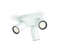 Philips Pongee plato /espiral blanco con 3 focos casquillo GU10, cabezal ajustable