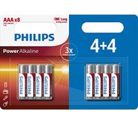Philips Power Alkaline Batería LR03P8BP - Batería/Pila Recargable (Alcalino, 1,5V, AAA, 11g, Ampolla, 10,5 x 44,5 x 10,5 mm)