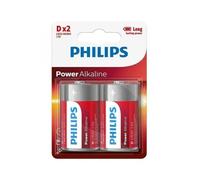 Philips Power Alkaline Pilas Alcalinas D LR20 1.5V Pack 2 Unidades