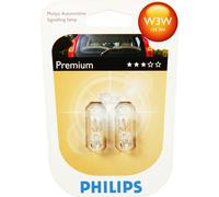 Philips Premium Vision 2 Pzas. W3W 12V 3W W2,1x9,5d Blister Bombilla