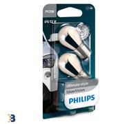 PHILIPS PY21W 12V 21W BAU15s SilverVision Bombilla Indicadora Twin 12496SVB2