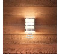 Philips myGarden Python - Aplique de pared con sensor de movimiento, iluminación exterior, acero inoxidable, 1 x 6 W, 230 V, color gris