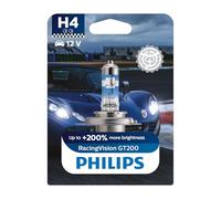 Philips RacingVision GT200 H4 bombilla Halógena faros delanteros +200%, blister individual, para coche