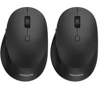 Philips Ratón Inalámbrica SPK7507B - Conexión Inalámbrico 2.4 GHz, 6 Botones, Sensor óptico Regulable (800-3200 PPP) (Paquete de 2)