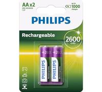 Philips Pack 2 Pilas Recargables 2600mAh AA HR6