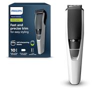Philips Recortador de Barba Serie 3000, Teconología Lift & Trim, Cuchillas con puntas redondeadas, 10 posiciones ajustables, peine-guía, 100% resistente al agua, indicador de batería, modelo BT3206/14