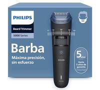 Philips Recortadora de barba series 5000, Hombre, Cuchillas autoafilables, 40 posiciones ajustables, Sensor de Barba, Sistema recogedor de vello, 100% Resistente al agua, funda viaje, BT5765/15