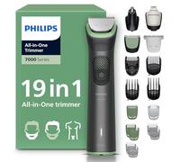 Philips Recortadora todo en uno de 19 en 1 Serie 7000 - Afeitadora y cortapelos hombre para rostro, cabeza y cuerpo, cuchillas de acero autoafilables, 26 longitudes, recargable, MG7962/30