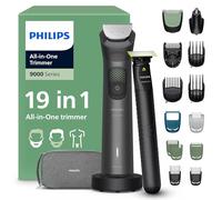Philips Recortadora todo en uno de 19 en 1 Serie 9000 + OneBlade - Afeitadora y cortapelos hombre para rostro, cabeza y cuerpo, cuchillas de acero autoafilables, 27 longitudes, recargable, MG9956/15