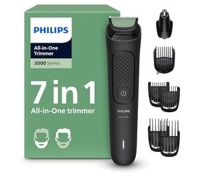 Philips Recortadora Todo En Uno series 3000, Kit 7 en 1, Afeitadora y cortapelos Hombre para Rostro y Pelo, Barba, Cuchillas Autoafilables suaves con la piel, 10 longitudes, MG3930/15