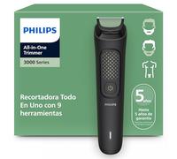 Philips Recortadora Todo En Uno series 3000, Kit 9 en 1, Afeitadora y cortapelos Hombre para Rostro, Pelo y Cuerpo, Barba, Cuchillas Autoafilables suaves con la piel, 12 longitudes, MG3946/15