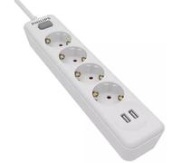 Philips Regleta SPN3042WA/10 4 Tomas De Corriente 2 USB 2m Blanco