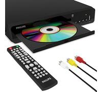 Philips Reproductores de DVD para TV, reproduce todas las regiones, reproductor de DVD para Smart TV con control remoto compacto y cable RCA incluido, pequeño reproductor de CD de DVD RV para el