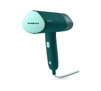 Philips Sartén de vapor portátil, serie 3000-1000 W, vapor de 20 g/min, depósito de agua extraíble de 120 ml, placa de metal, placa calefactora, cubierta incluida, peso ligero 660 g, verde oscuro