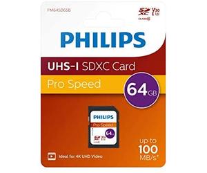 Philips sdxc cardarjeta sdxc de philips 64gb clase, uhs-i u3, 4k