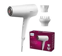 Philips Secador de Pelo Serie 5000, 2100w, con Tecnología ThermoShield, Boquilla UltraEstrecha, Boquilla Estrecha y Disfusor, BHD500/20, Blaco Satinado