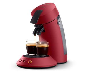 PHILIPS Senseo Original Plus Kaffeepadmaschine (Kaffeestärkewahl Kaffee Boost Technologie aus recyceltem Plastik) rot (CSA210/90)