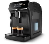 PHILIPS Serie 2200 Cafetera Espresso Automática - 2 Cafés, Pantalla Táctil, Espumador de Leche Clásico, Molinillo Cerámico, Negro Mate (EP2220/10)