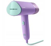 Philips Serie 3000 Plancha Vertical - Vaporizador 1000 W, 20 g/min, Depósito 100 ml extraíble, Placa de plástico, Bolsa incluida, Peso ligero 690 g, Morado (STH3010/30)