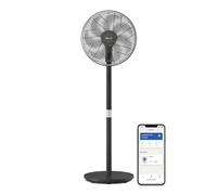 PHILIPS Serie 3000 Smart Ventilador de pedestal. Ultrasilencioso con tecnología SilentWings. 19 dB. Ventilador 2 en 1. Inclina y gira. Control con App. Temporizador de 12 h. Negro (CX3550/01)