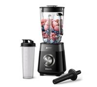 Philips Serie 5000 Batidora, Motor ProBlend Plus de 1200 W, Prepara Batidos Espesos de Fruta Congelada, Capacidad de 2 Litros, Cuchillas Desmontables, Aplicación HomeID, Negro (HR3031/00)