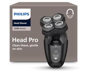 Philips Serie 5000 Pro - Afeitadora de cabeza para hombres y mujeres, cabezal flexible 360°, cuchillas ComfortCut para un afeitado apurado y suave, HS5980/15