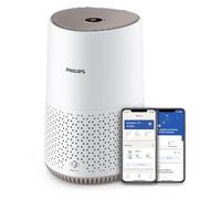 Philips Serie 600 Purificador de aire silencioso y de bajo consumo, Para alérgicos El filtro HEPA elimina el 99,97% de los contaminantes, Cubre hasta 44m2. Controlado por app, Blanco (AC0650/10)